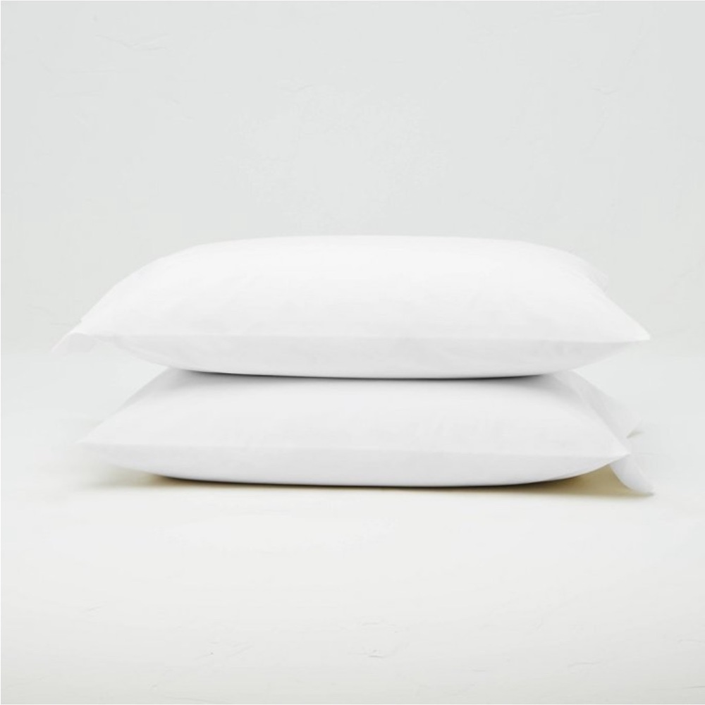 New Casaluna Pillowcase Set Supima Percale Washed King Solid White